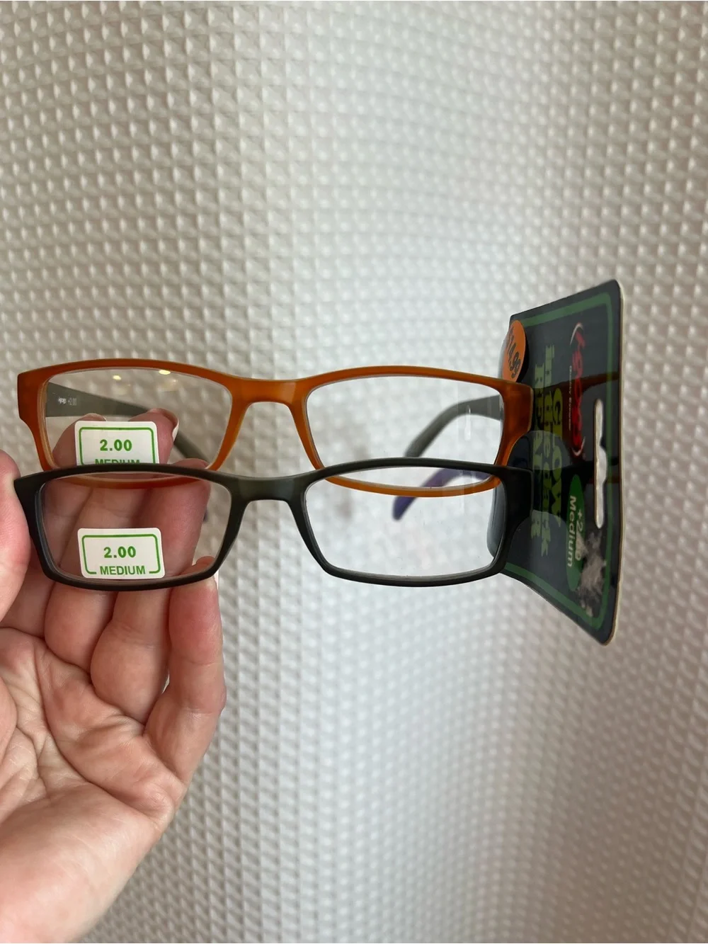 Glow-in-the-Dark Reading Glasses +2.00 Medium — Orange & Black